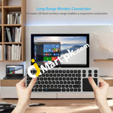 Arteck 2.4G Wireless Usb Touch Solid Stainless Ultra Compact Full Size Keyboard With Built-In