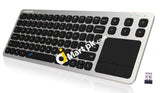 Arteck 2.4G Wireless Usb Touch Solid Stainless Ultra Compact Full Size Keyboard With Built-In
