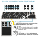 Arteck 2.4G Wireless Usb Touch Solid Stainless Ultra Compact Full Size Keyboard With Built-In