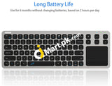 Arteck 2.4G Wireless Usb Touch Solid Stainless Ultra Compact Full Size Keyboard With Built-In