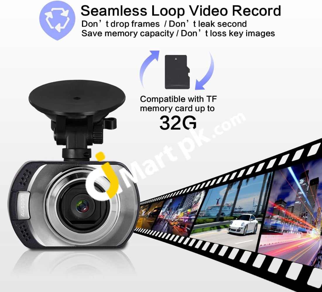 Ausdom Ad170 Full Hd 1080P Car Dvr Dash Cam With G-Sensor And Loop-Cycle Recording - Imported From