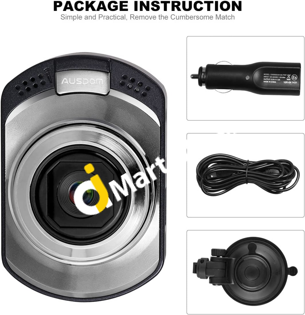 Ausdom Ad170 Full Hd 1080P Car Dvr Dash Cam With G-Sensor And Loop-Cycle Recording - Imported From