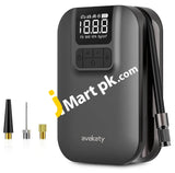 Avekaty Tyre Inflator, 5000 mAh Battery, Rechargeable, 120PSI Car Pump, Fast Inflation & Compact, Accurate Pressure Readings with Digital Gauge, Auto-Off & Led Light - Imported from UK