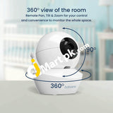 Babysense 5 Hd Split Screen Video Baby Monitor With 2 Cameras Night Light Pan Tilt Zoom Non-Wifi S2