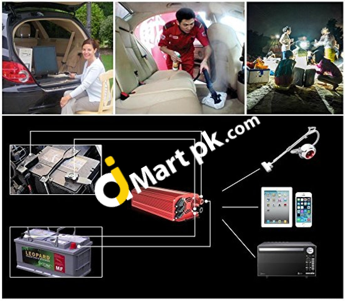 Bestek® 1000W Car Power Inverter Dc 12V To Ac 230V-240V With Crocodile Battery Clip - Imported From