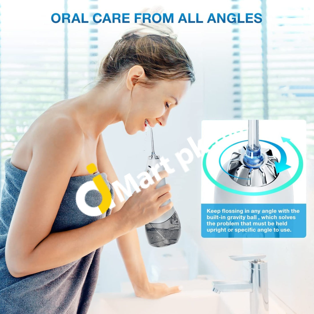 Bestope Dental Water Flosser 300Ml 5 Modes And 8 Tips Ipx7 Waterproof Portable Cordless Oral