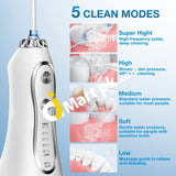 Bestope Dental Water Flosser 300Ml 5 Modes And 8 Tips Ipx7 Waterproof Portable Cordless Oral