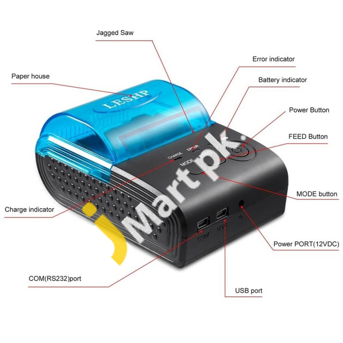 Bluetooth Printer Leshp 58Mm High-Speed Wireless Receipt Usb Pos Thermal - Imported From Uk