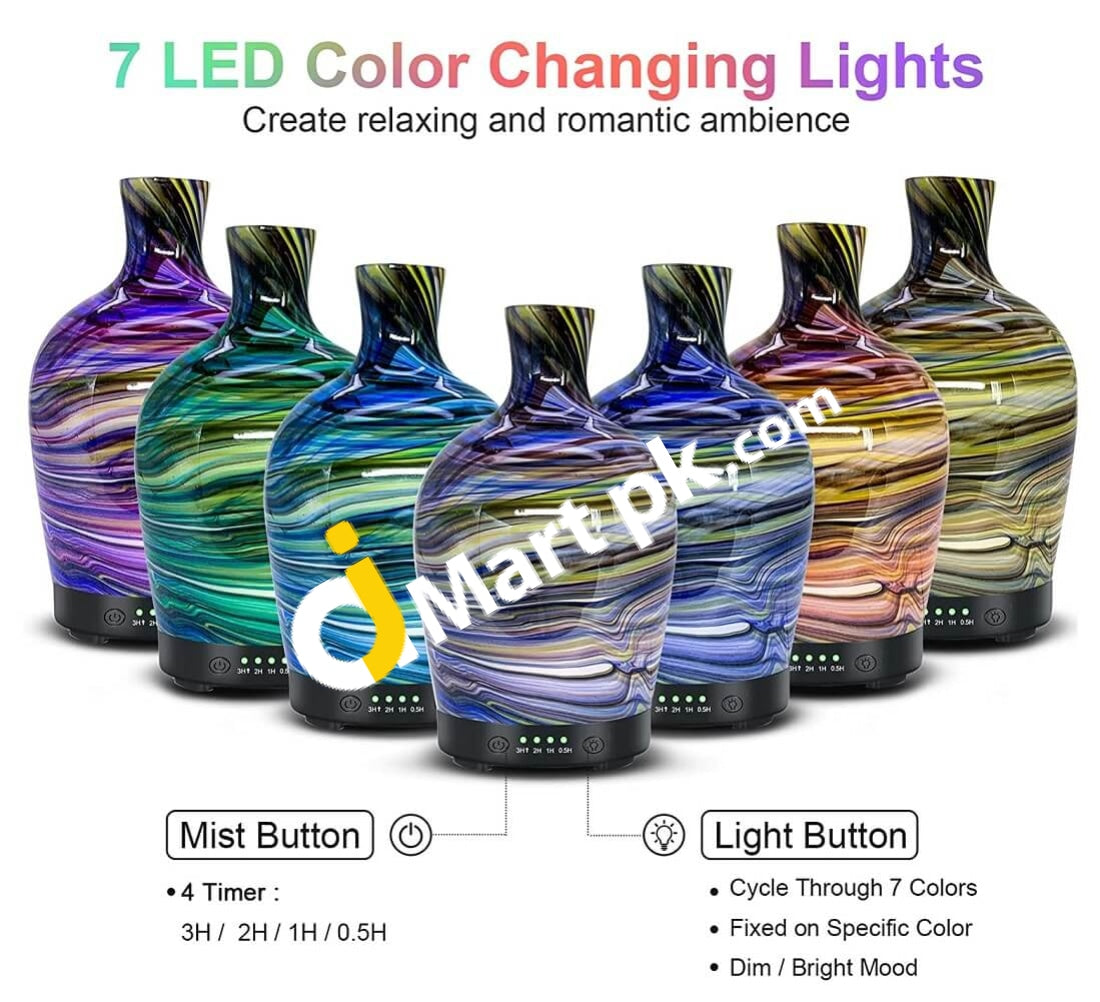 Coosa Aromatherapy Essential Oil Diffuser 120Ml Glass Handmade Ultrasonic Cool Mist Humidifier With