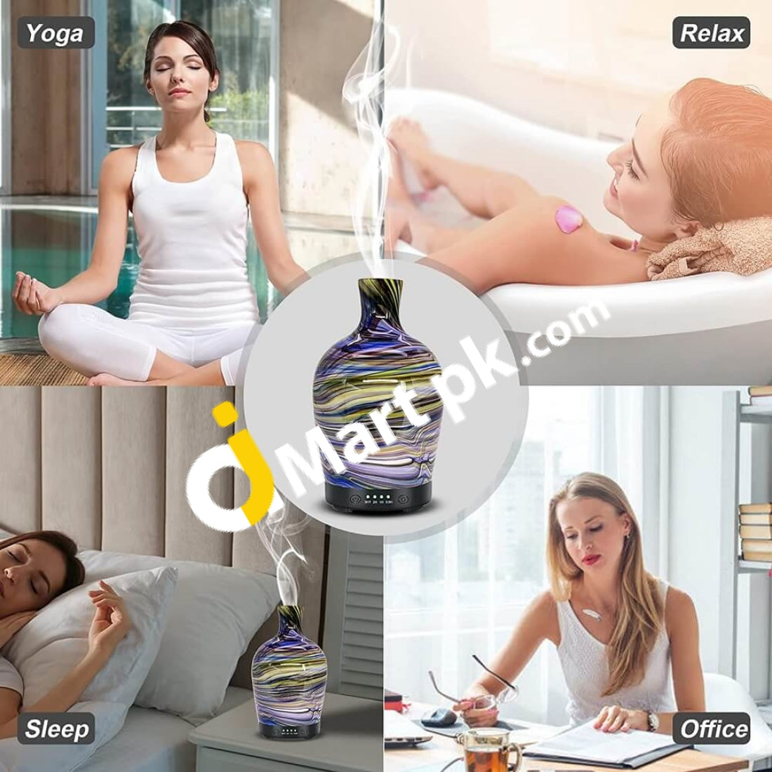 Coosa Aromatherapy Essential Oil Diffuser 120Ml Glass Handmade Ultrasonic Cool Mist Humidifier With