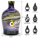 Coosa Aromatherapy Essential Oil Diffuser 120Ml Glass Handmade Ultrasonic Cool Mist Humidifier With