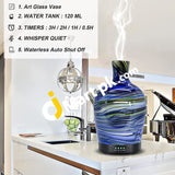 Coosa Aromatherapy Essential Oil Diffuser 120Ml Glass Handmade Ultrasonic Cool Mist Humidifier With