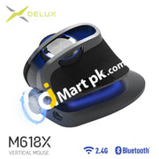DELUX M618X Adjustable Angle Wireless Bluetooth 3.0 Ergonomic Vertical Mouse, with 4 DPI Gear Shift - Imported from UK