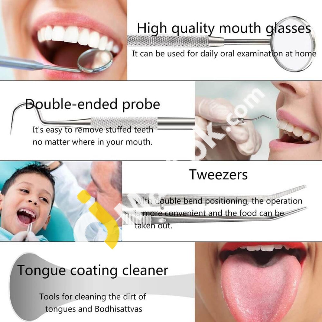 Dental Oral Care Kit Professional Smile Dent Pro Tools Stainless Steel Teeth 8Pcs - Imported From Uk