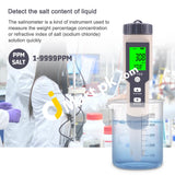Digital Water Quality Tester Multifunction 4-In-1 Tds / Ec Salinity Temperature Testing Meter -