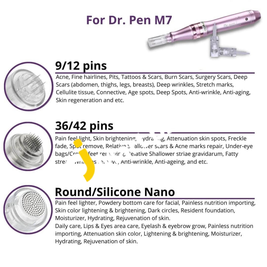 Dr. Pen Ultima M7 Professional Multi-Function Wireless Derma Beauty Skin Care Tool Kit With 8