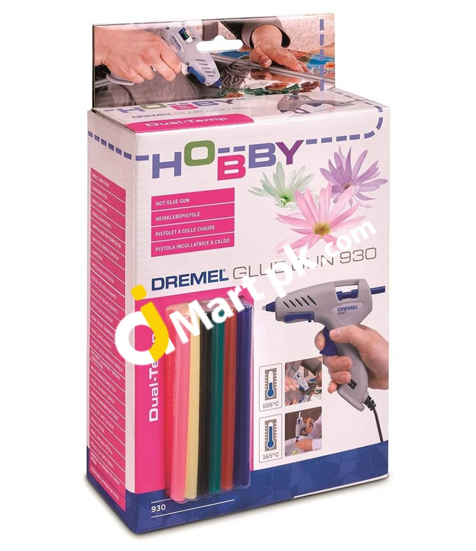 Dremel Hot Glue Gun 105-165°C Dual Temp With Precision Non-Drip Tip & Multi-Purpose Sticks (7 Mm) -