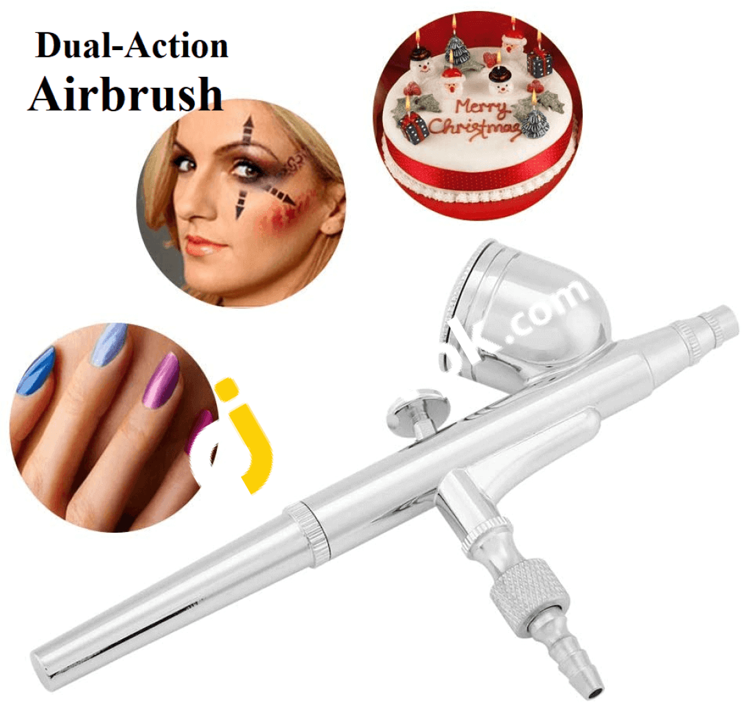 Dual Action Airbrush For Art Painting Tattoo Craft Cake Without Compressor - Imported From Uk