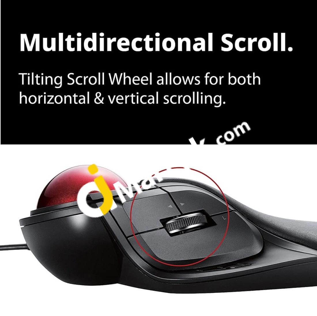 Elecom Huge Trackball Mouse 2.4Ghz Wireless Finger Control 8-Button Function Precision Optical