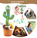 Electronic Dancing Cactus Plush Toy Battery Operated Which Light Up With Recording & Talking -