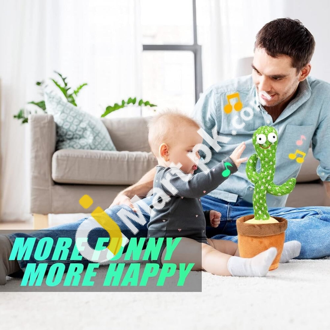 Electronic Dancing Cactus Plush Toy Battery Operated Which Light Up With Recording & Talking -