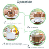 Essential Oil Diffuser 450Ml Wood Grain Ultrasonic Aromatherapy Air Mist Humidifier With 8 Color Led