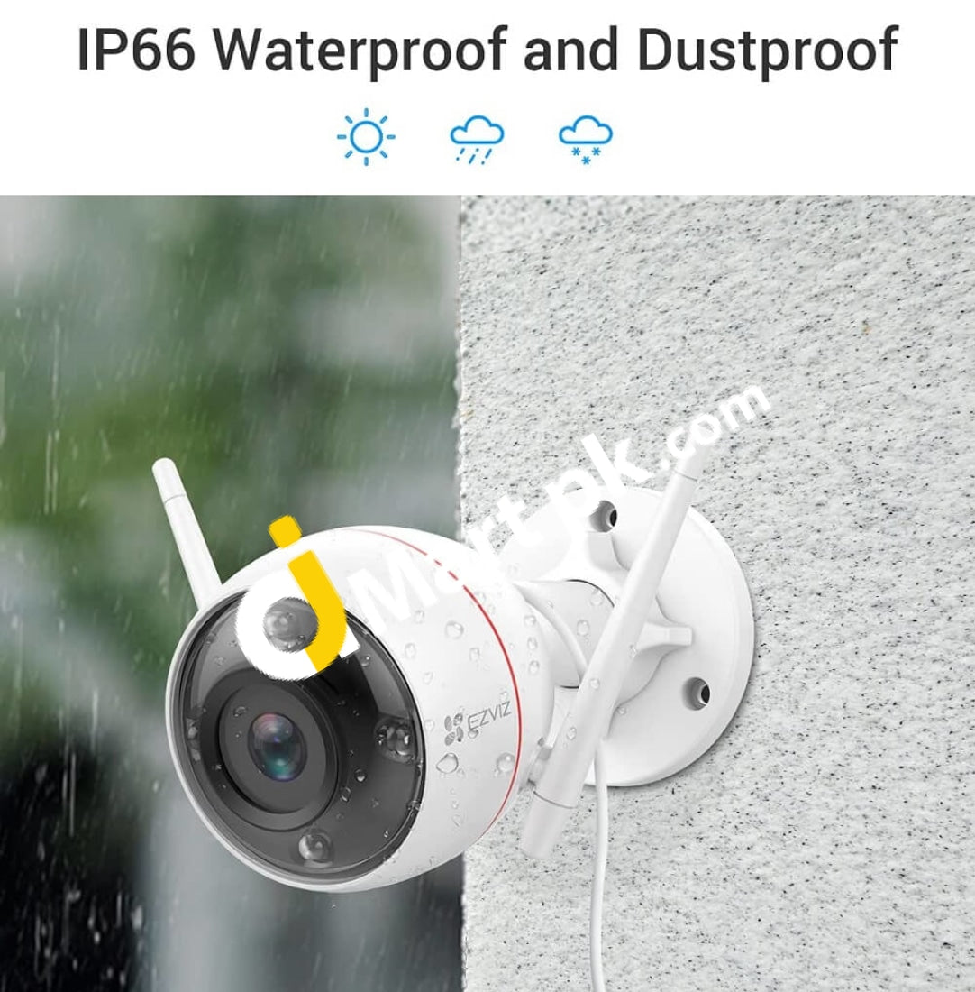 Ezviz Outdoor Wifi Security Camera Surveillance With Ip66 Waterproof Night Vision Strobe Light &