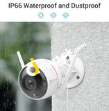 Ezviz Outdoor Wifi Security Camera Surveillance With Ip66 Waterproof Night Vision Strobe Light &