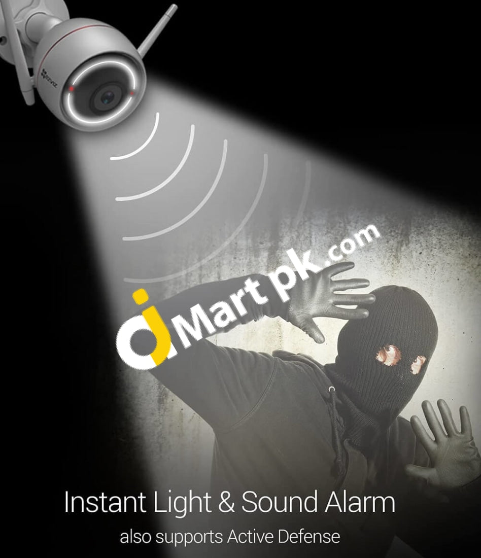 Ezviz Outdoor Wifi Security Camera Surveillance With Ip66 Waterproof Night Vision Strobe Light &
