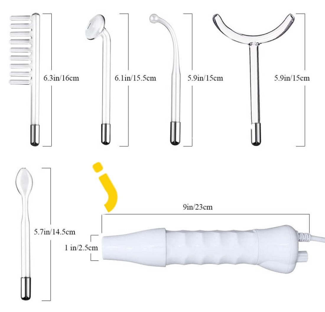 Fazjeune High Frequency Facial Machine 5-In-1 Portable Handheld Skin Care / Tightening Acne Spot