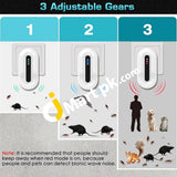 Fitfort Ultrasonic Pest Repeller 20W High Power Plug-In Control With 3-In-1 Frequency Conversion