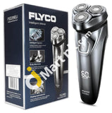 FLYCO Electric Shavers for Men, Wet & Dry Cordless Rechargeable IPX7 Waterproof Electric Rotary Shaver with Pop-up Trimmer & Time Display - Imported from UK