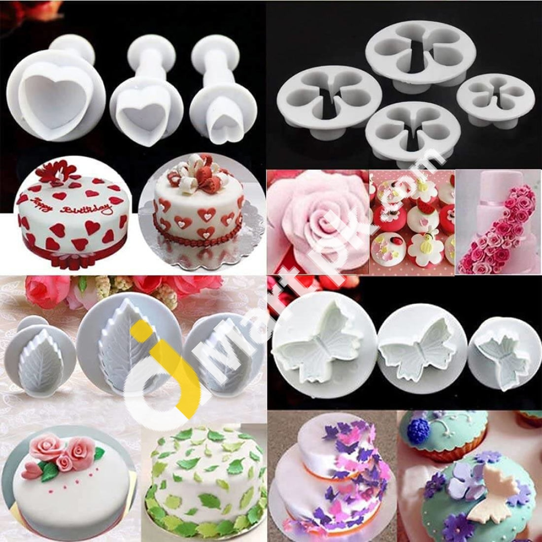 Fondant Cake Cookie Plunger Cutter Sugarcraft Decorating Mold Diy Tool 33 Pieces - Imported From Uk