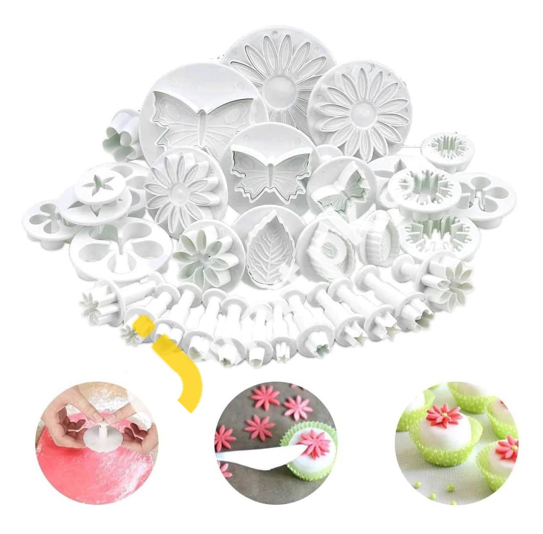 Fondant Cake Cookie Plunger Cutter Sugarcraft Decorating Mold Diy Tool 33 Pieces - Imported From Uk