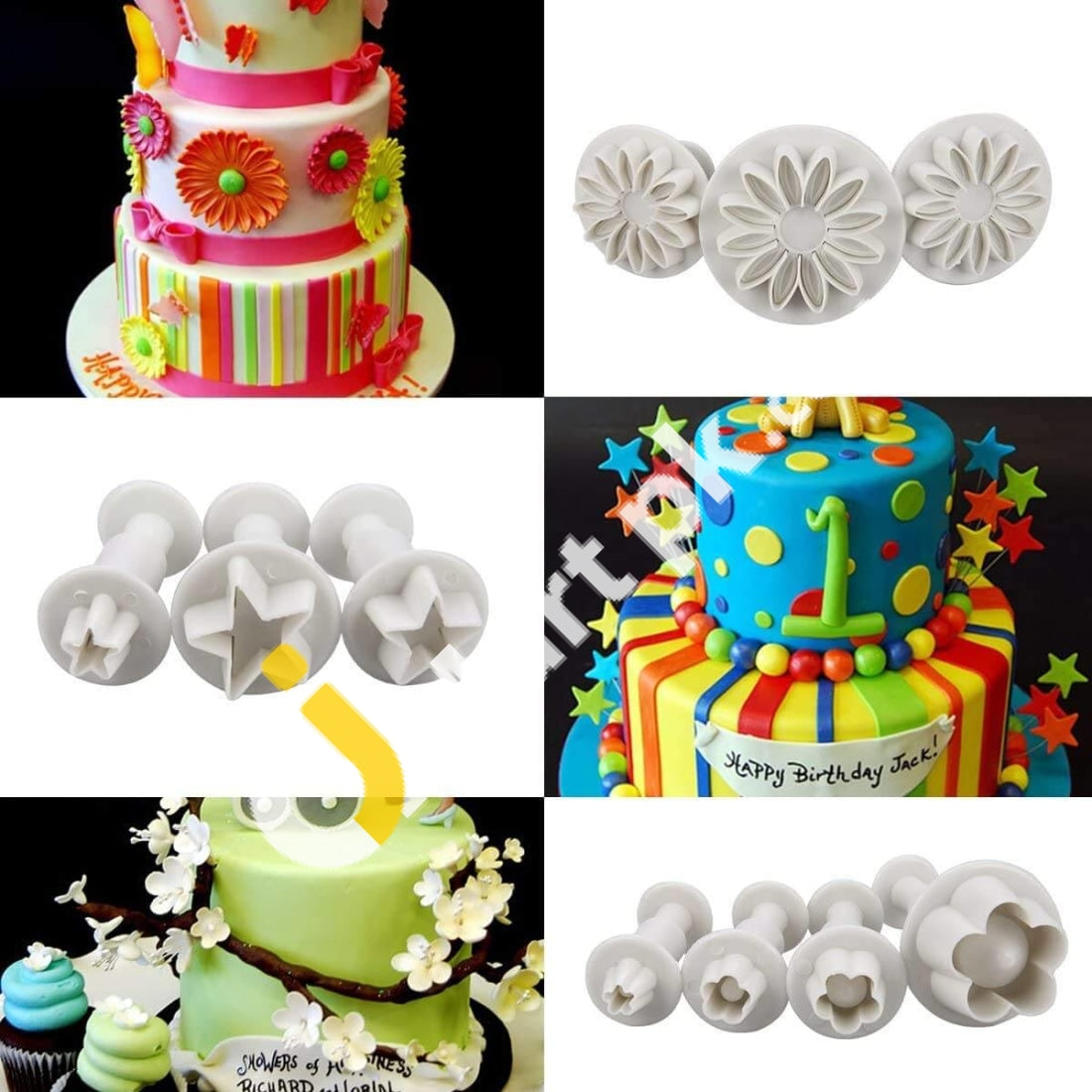 Fondant Cake Cookie Plunger Cutter Sugarcraft Decorating Mold Diy Tool 33 Pieces - Imported From Uk