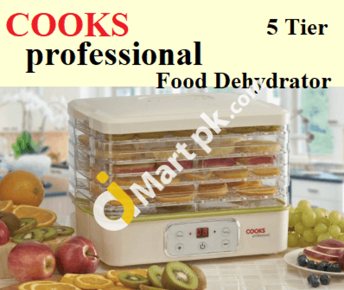 Food Dehydrator Cooks Professional 5 Tray With Digital Temperature Control & Timer Bpa-Free 240W -