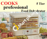 Food Dehydrator Cooks Professional 5 Tray With Digital Temperature Control & Timer Bpa-Free 240W -