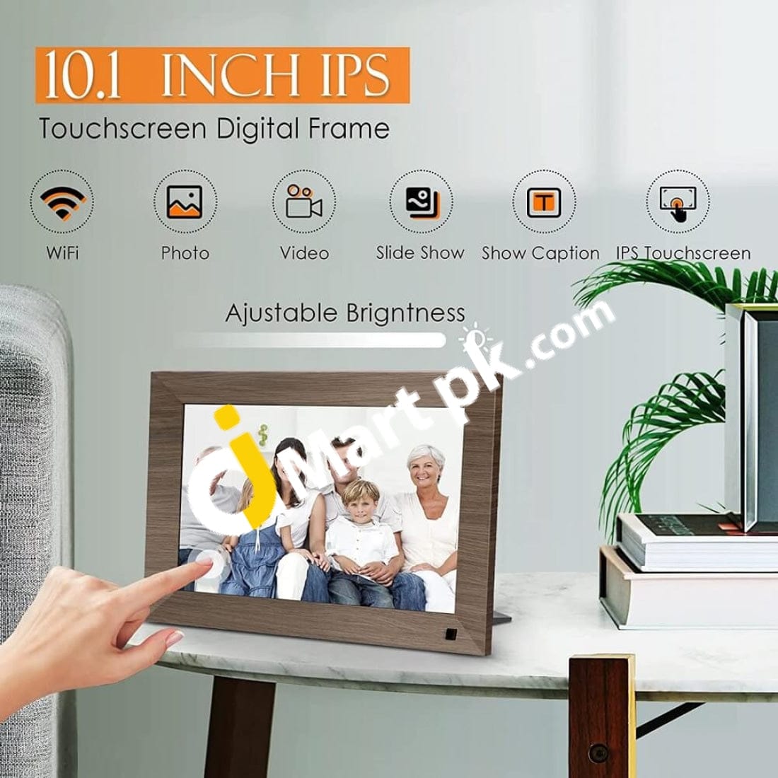 Frameo 10.1 Wifi Digital Photo Frame Android 6.0 Ips Hd 1280X800 Touch Screen With 16Gb Storage