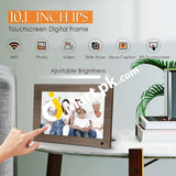 Frameo 10.1 Wifi Digital Photo Frame Android 6.0 Ips Hd 1280X800 Touch Screen With 16Gb Storage