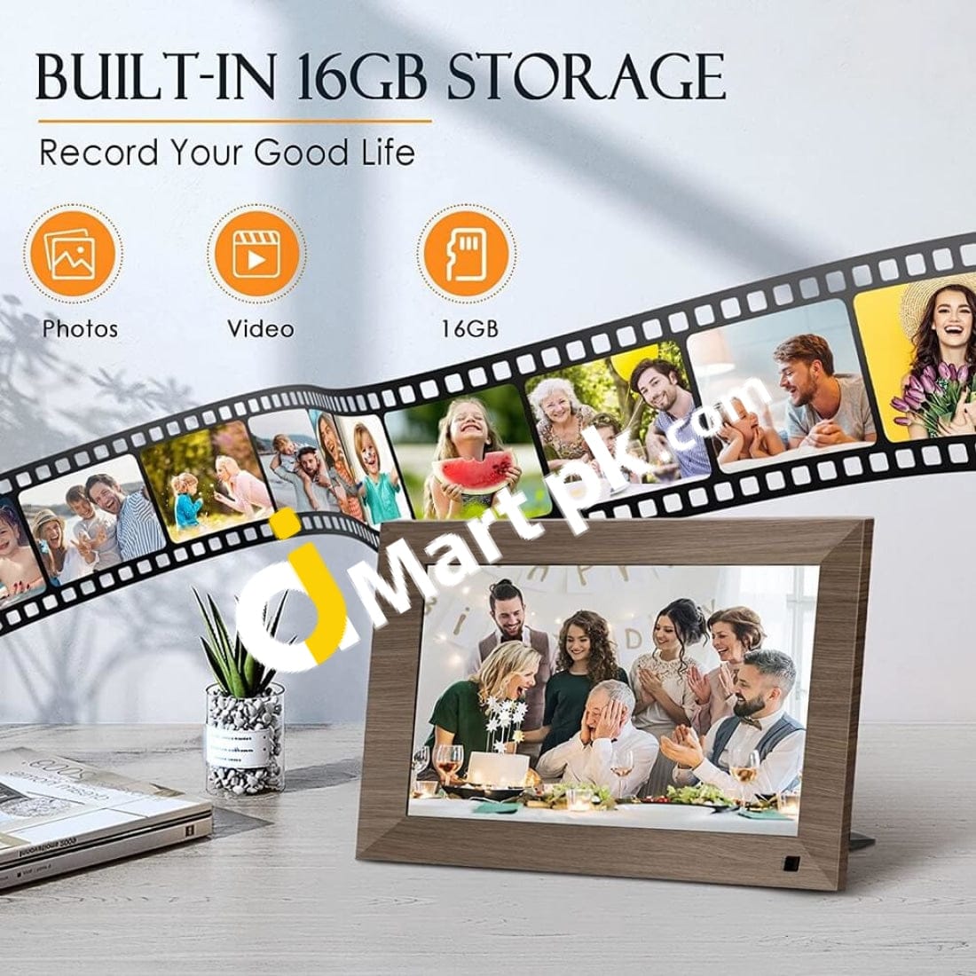 Frameo 10.1 Wifi Digital Photo Frame Android 6.0 Ips Hd 1280X800 Touch Screen With 16Gb Storage