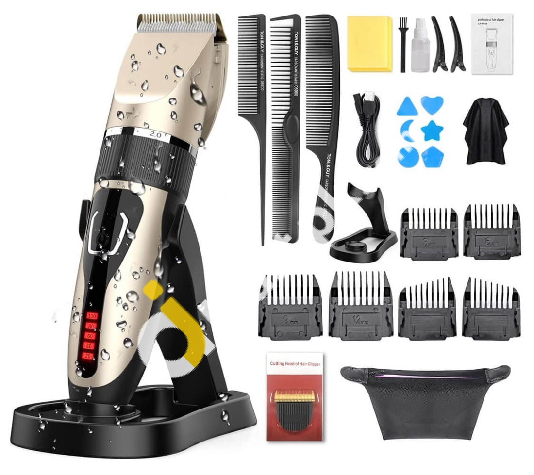 Hair Clippers For Men Professional Cordless Usb Rechargeable Led Display Beard Trimmer Cutting Kit