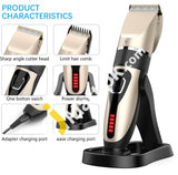 Hair Clippers For Men Professional Cordless Usb Rechargeable Led Display Beard Trimmer Cutting Kit