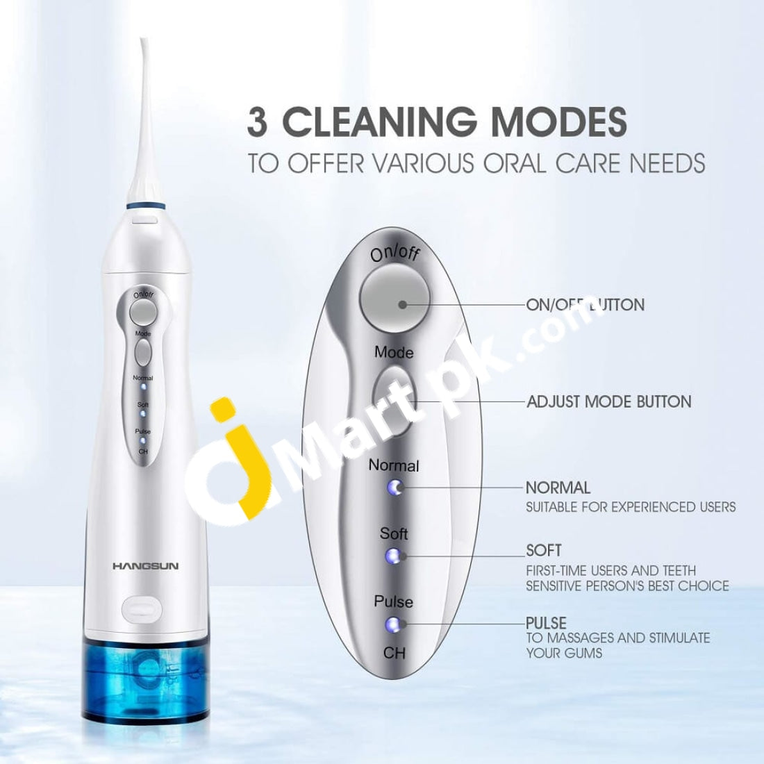 Water Flosser Hangsun 300Ml Rechargeable Dental Oral Irrigator With 4 Jet Tips 3 Modes Ipx7