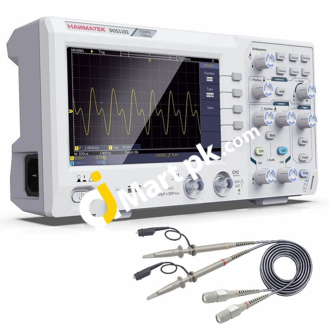 Hanmatek Professional Digital Oscilloscope With 2 Channels & 7 Screen Tft-Lcd Display 110Mhz