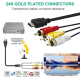 Hdmi To Rca Cable 1080P 1.5M Male 3-Rca Av Connector Adapter For Tv Hdtv Dvd - Imported From Uk