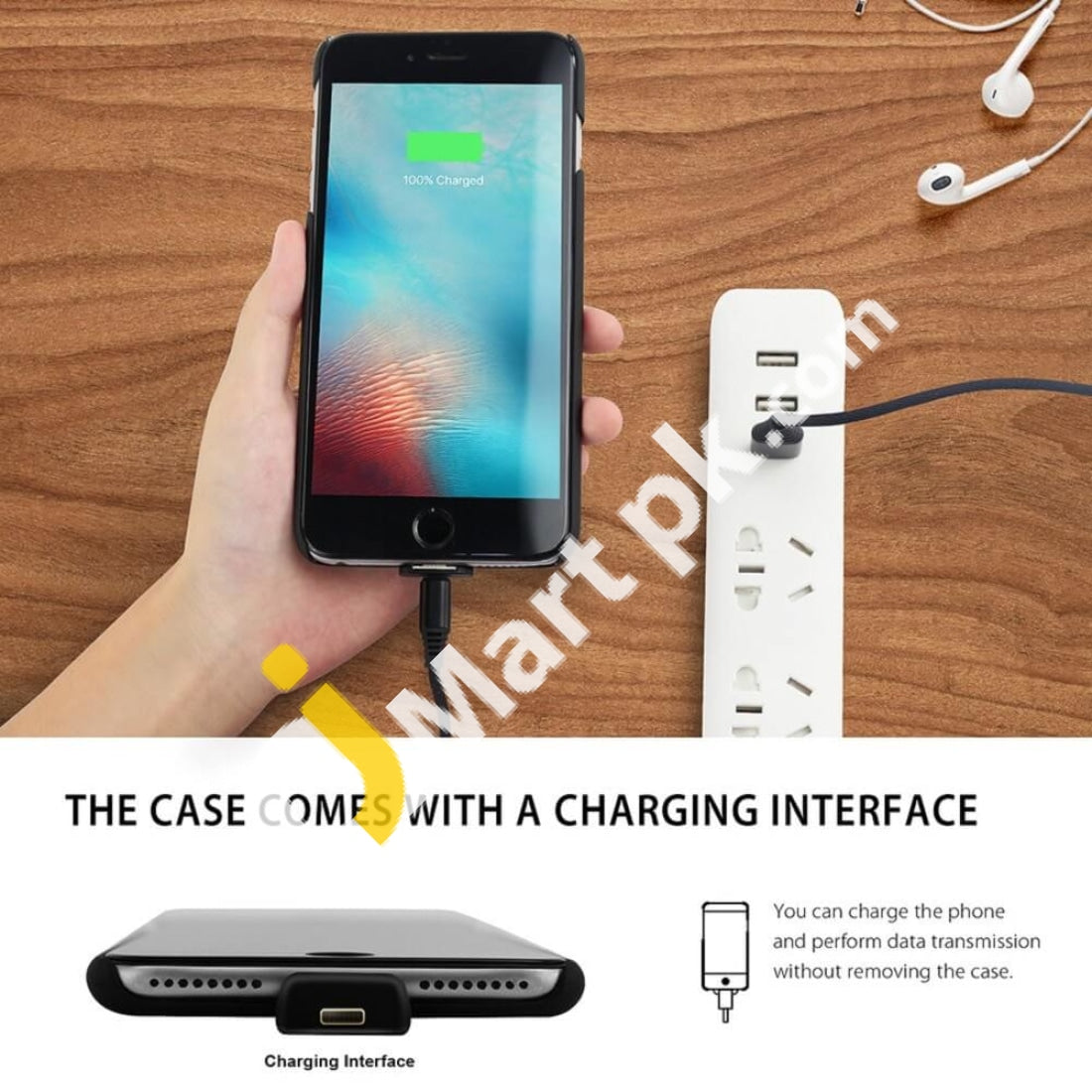 Bearshifu 4800Mah Iphone 7 Plus Detachable Battery Case Wireless Charging Extended Backup &