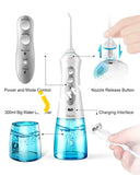 Iteknic Dental Water Flosser Portable Oral Irrigator With 300Ml Tank 4 Jet Tips 3 Modes Ipx7