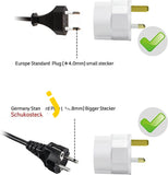 Ivoler Vguard European To Uk 3X Plug Adaptor (White) - Imported From