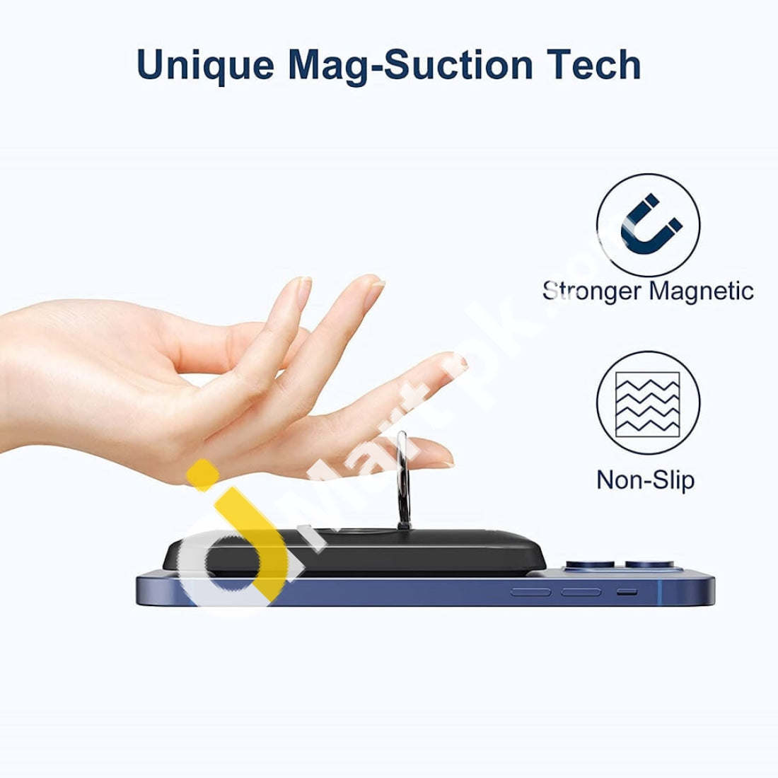 Iwalk Powergrip Mag 6000Mah Magnetic Wireless Portable Charger Finger Holder Stand - Imported From