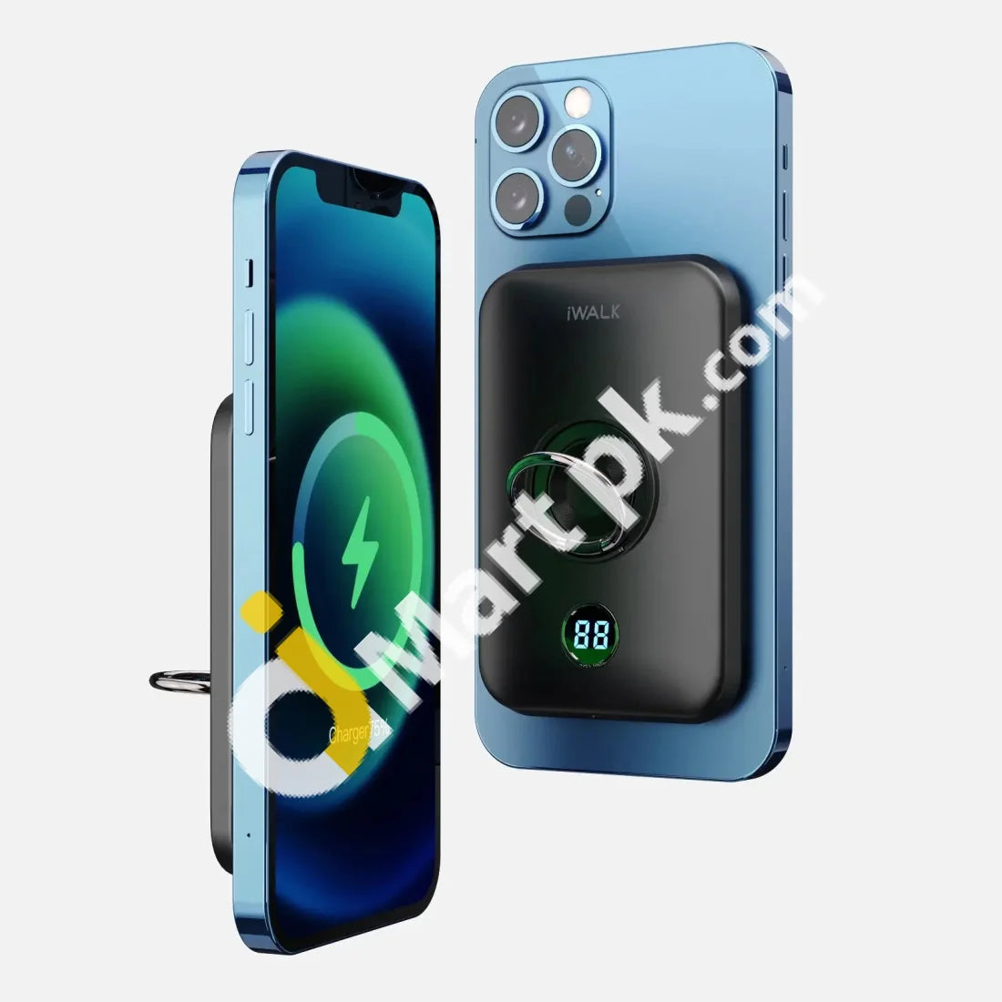 Iwalk Powergrip Mag 6000Mah Magnetic Wireless Portable Charger Finger Holder Stand - Imported From